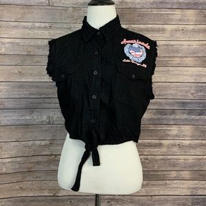 Biker's Edge Black Crop Vest